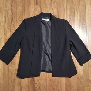 Jones Studio Separates suit jacket blazer, open asymmetrical, black, women's sz4